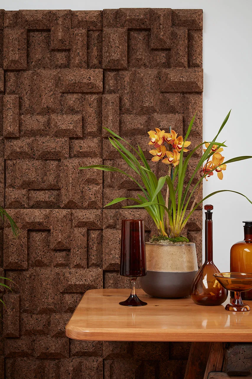 Wiid Angular Dark Brown Cork Wall Panels