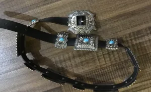 Women's Silver & Turquoise Concho Belt
