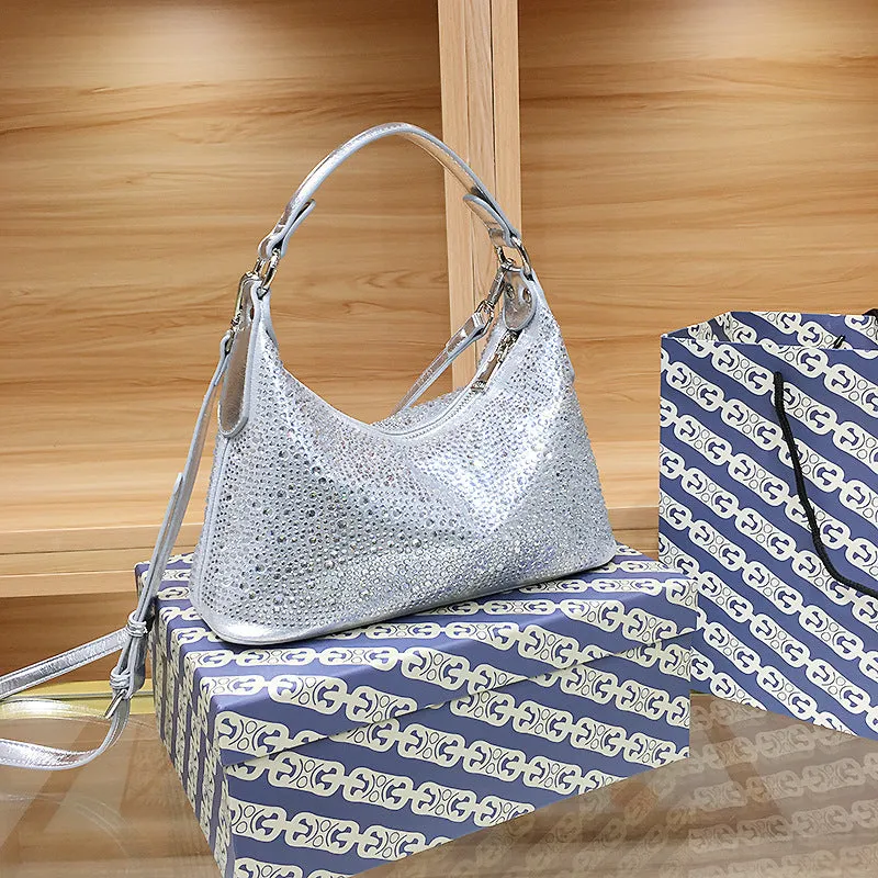 XIEYINSHE Guangzhou Shiling Bag Handbag Women's Niche High Sense Delicate Rhinestone Women's Bag Dinner Bag Large Capacity Totes