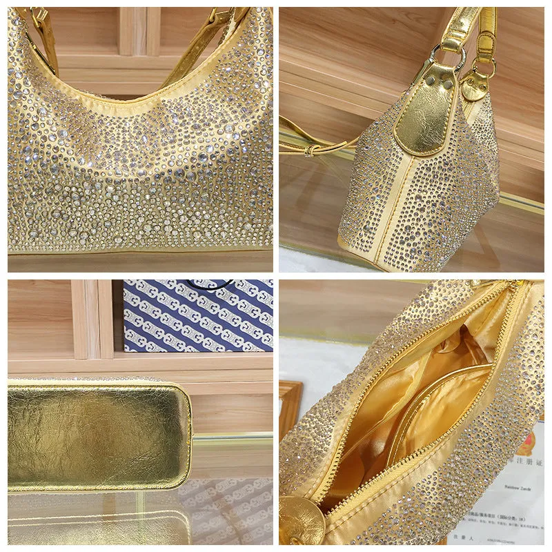 XIEYINSHE Guangzhou Shiling Bag Handbag Women's Niche High Sense Delicate Rhinestone Women's Bag Dinner Bag Large Capacity Totes