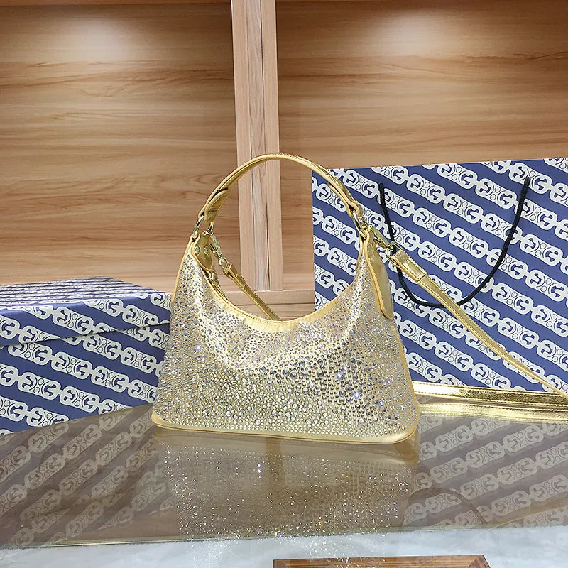 XIEYINSHE Guangzhou Shiling Bag Handbag Women's Niche High Sense Delicate Rhinestone Women's Bag Dinner Bag Large Capacity Totes