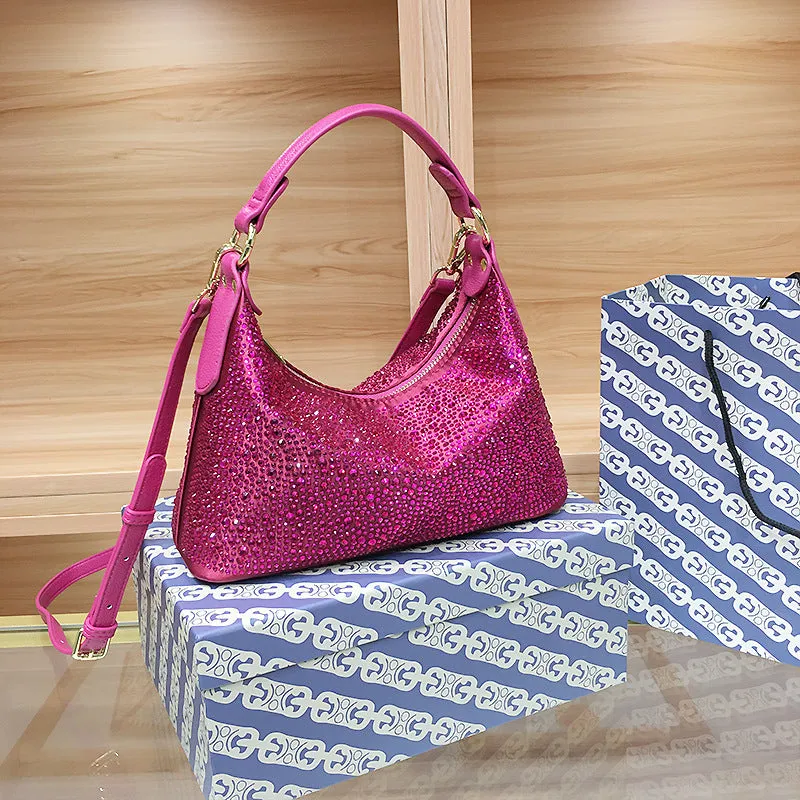 XIEYINSHE Guangzhou Shiling Bag Handbag Women's Niche High Sense Delicate Rhinestone Women's Bag Dinner Bag Large Capacity Totes