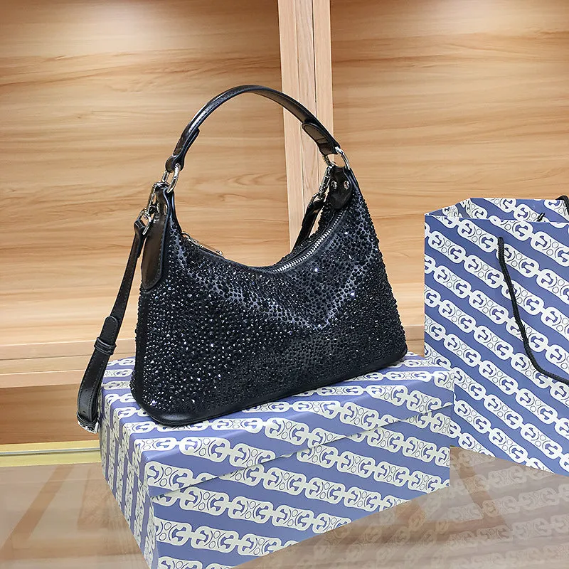 XIEYINSHE Guangzhou Shiling Bag Handbag Women's Niche High Sense Delicate Rhinestone Women's Bag Dinner Bag Large Capacity Totes