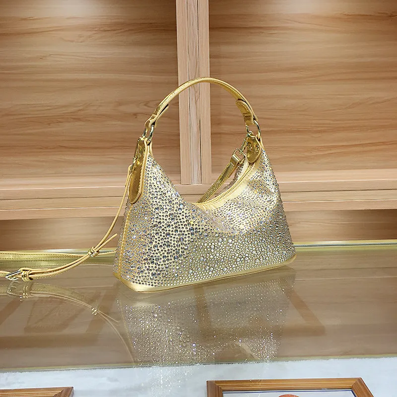 XIEYINSHE Guangzhou Shiling Bag Handbag Women's Niche High Sense Delicate Rhinestone Women's Bag Dinner Bag Large Capacity Totes