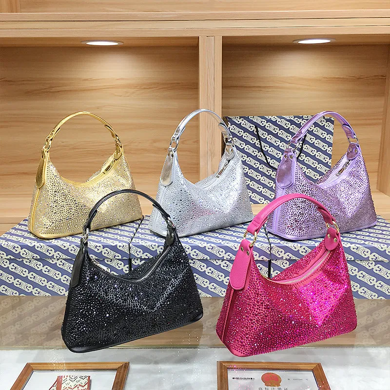 XIEYINSHE Guangzhou Shiling Bag Handbag Women's Niche High Sense Delicate Rhinestone Women's Bag Dinner Bag Large Capacity Totes