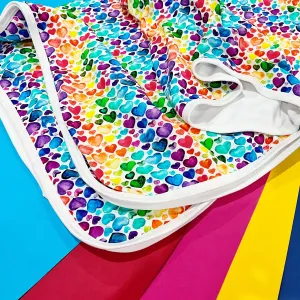 XXL Rainbow Heart Blanket