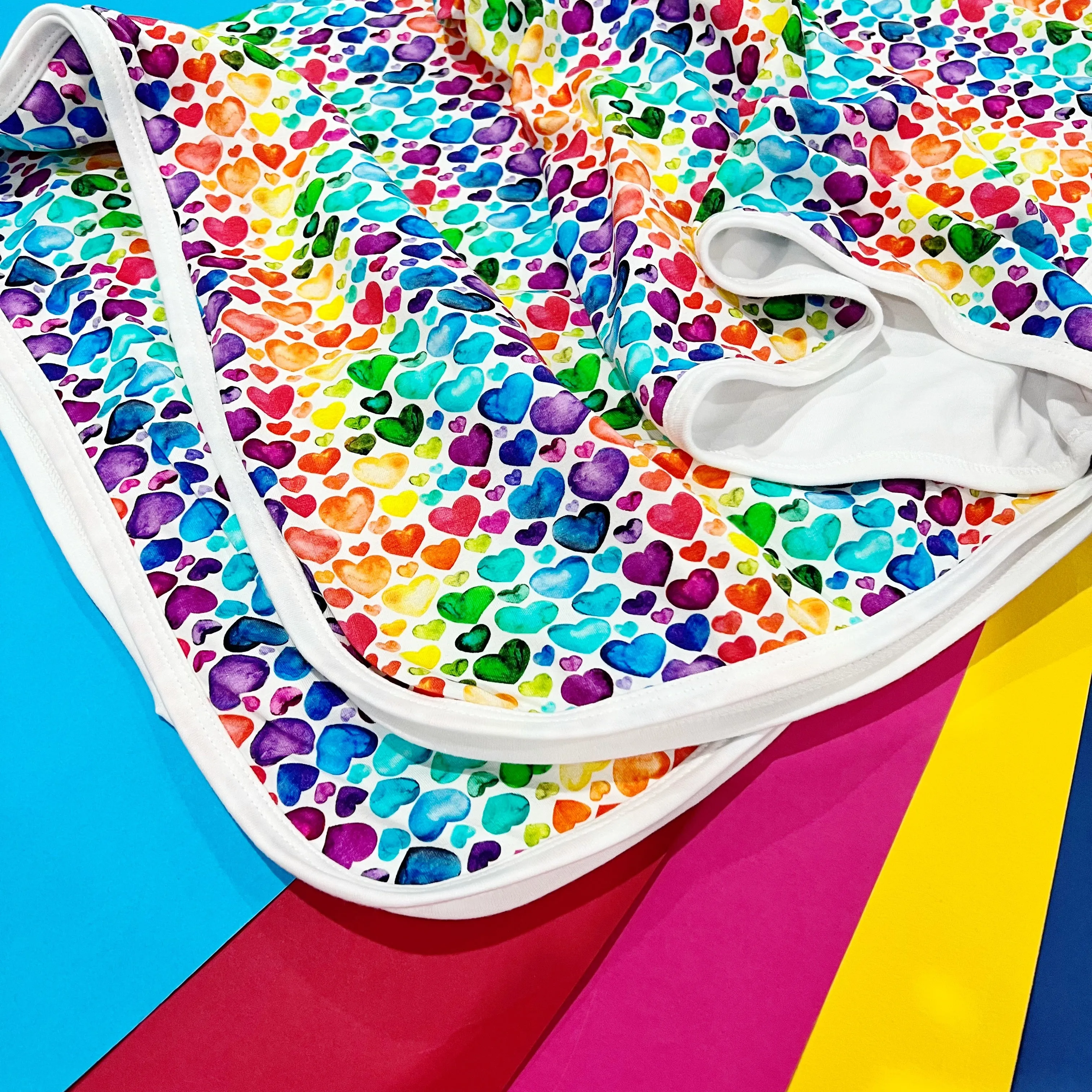 XXL Rainbow Heart Blanket