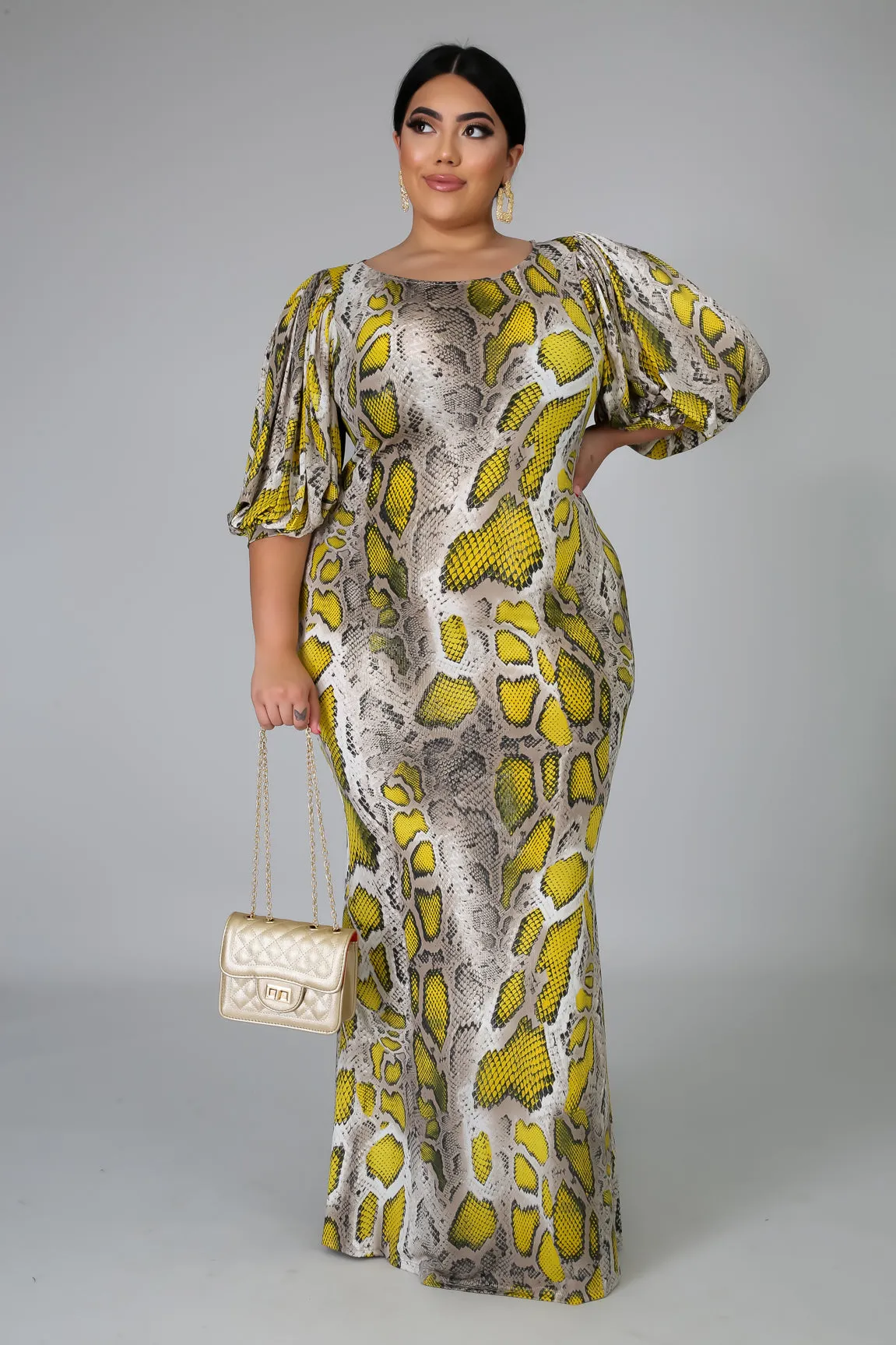 Yellow Python Dress