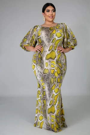 Yellow Python Dress