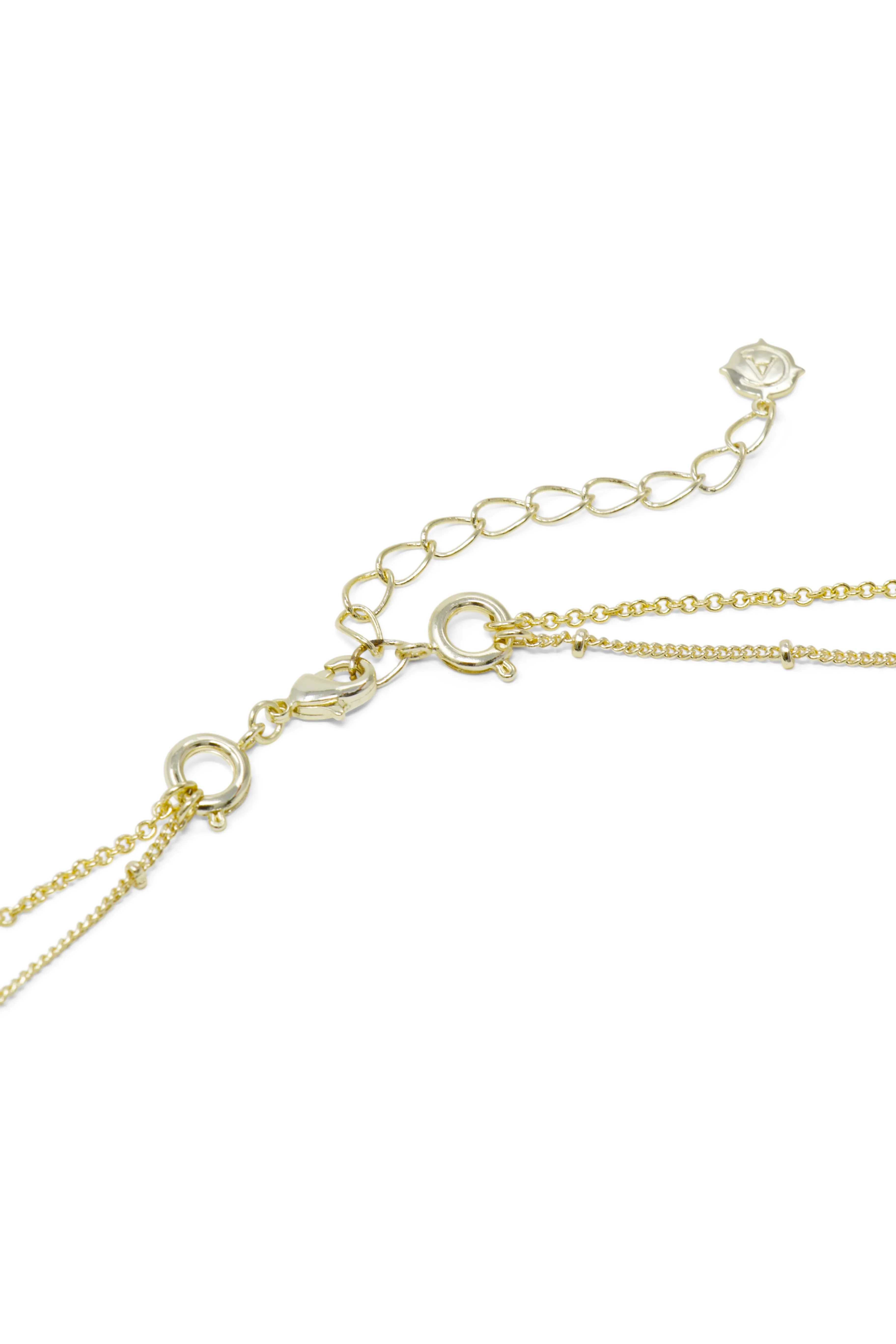Zodiac Layered Necklace, Aquarius