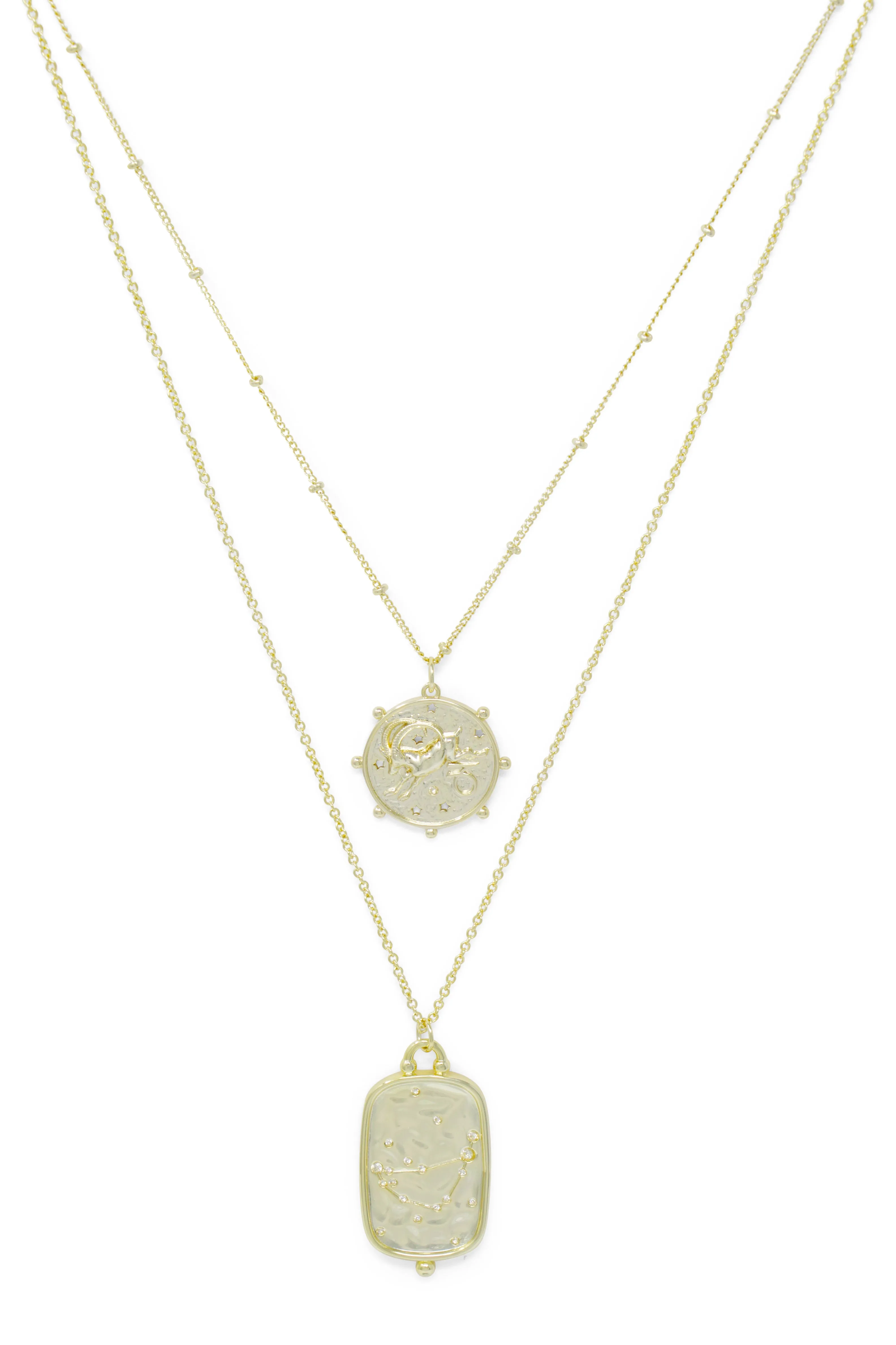 Zodiac Layered Necklace, Capricorn