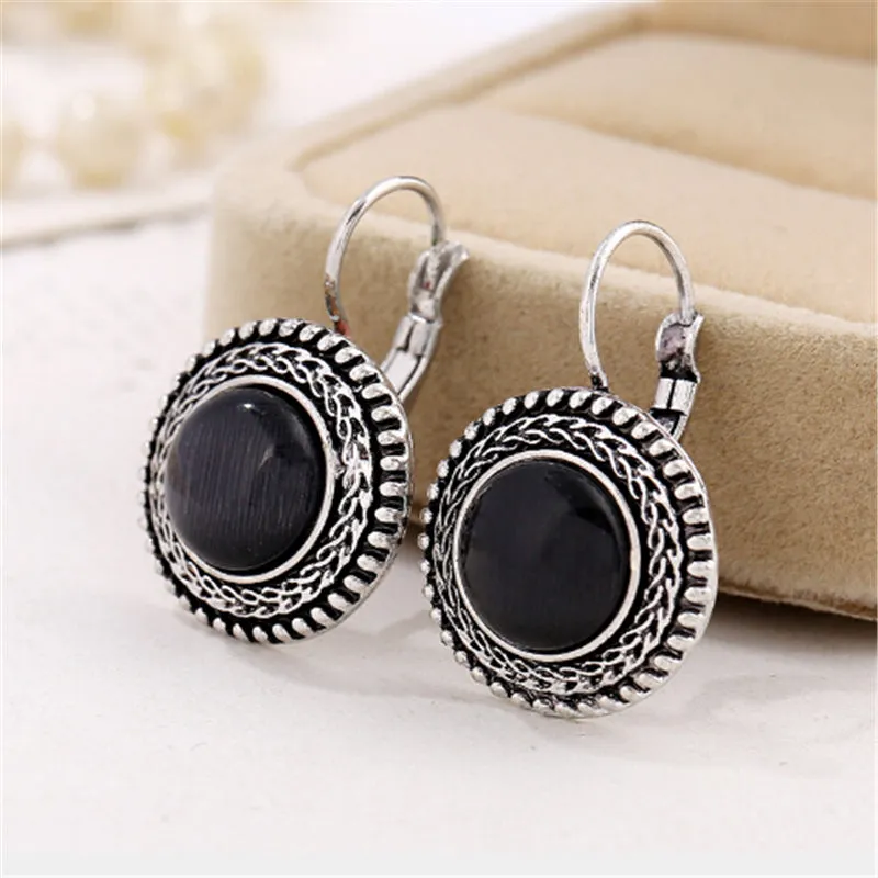 ZOSHI 2017 Fashion Boho Big Drop Earrings For Women Jewelry Brinco Carved Vintage Tibetan Silver Bohemian Long Earrings