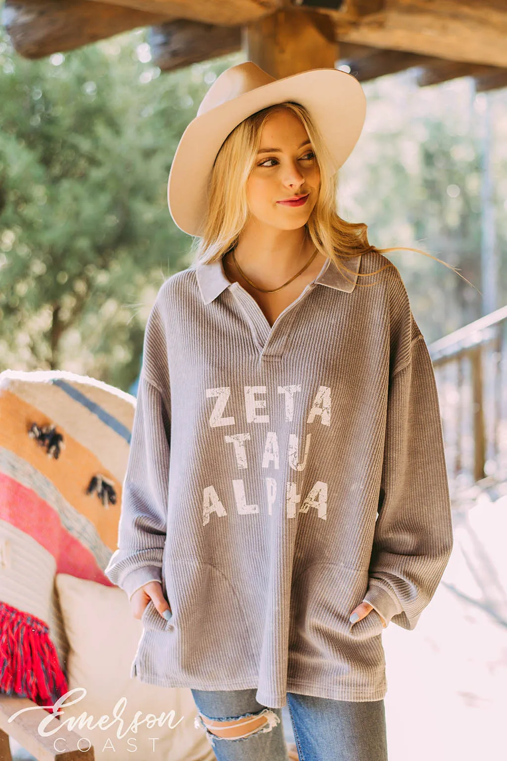 ZTA Lavender Gray Collared Cord